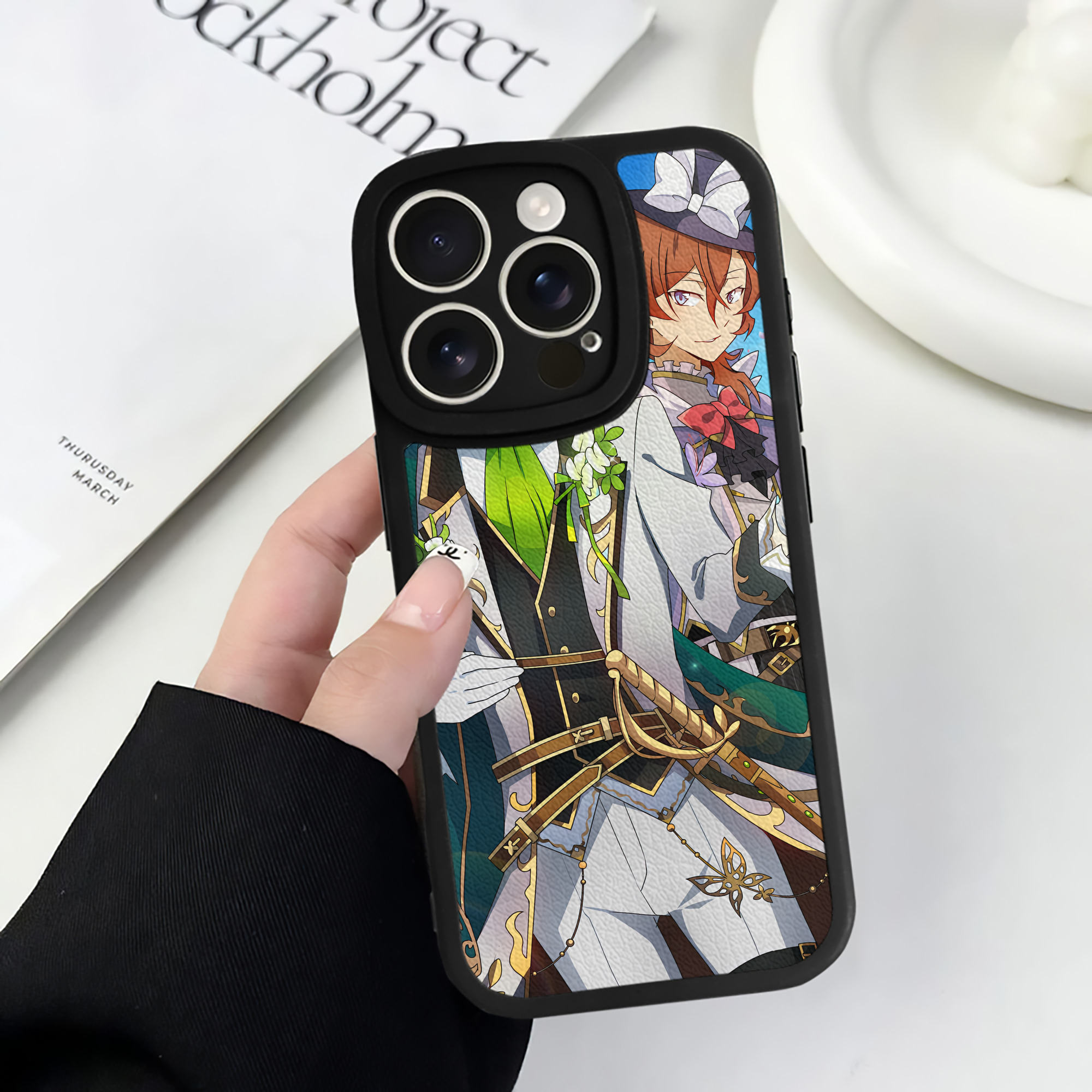 （画像用） 文豪ストレイドッグス Bungo Stray Dogs 【iPhone 16シリーズ対応】シリコンスマホケース（レザー調） 材質：シリコン